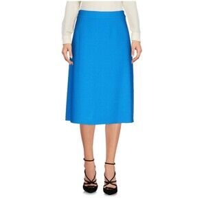 KI6?Who Are You? Blue Asymmetrical Front Zipper A-Line Wrap Midi Skirt Sz 6/42